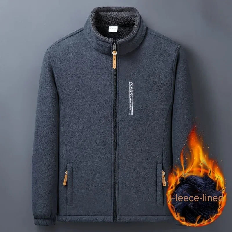 Winter Men Outdoor Fleece Jacket Casual Polar Fleece Cold-Proof