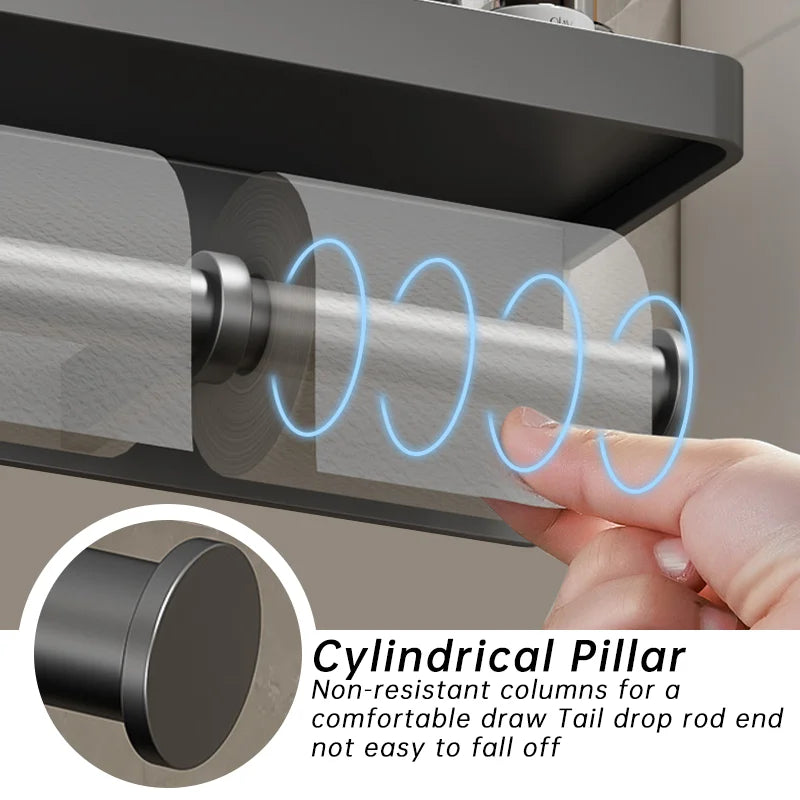 Toilet Paper Holder Wall-Mounted Aluminum alloy Toilet paper holder