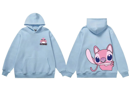 Disney Hoodie Fashion Stitch Angel Monster Letter Cartoon Sweatshirt