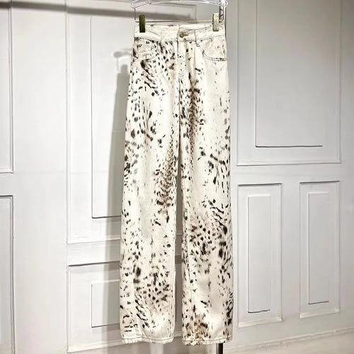 Leopard Print Jeans for Women High Waisted Y2k Retro Fashion