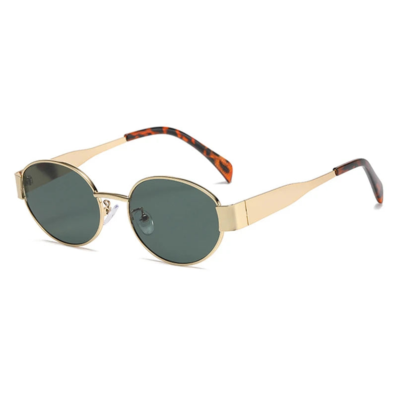 Retro Small Oval Sunglasses Men Women Luxury Metal Round Sun Glasses