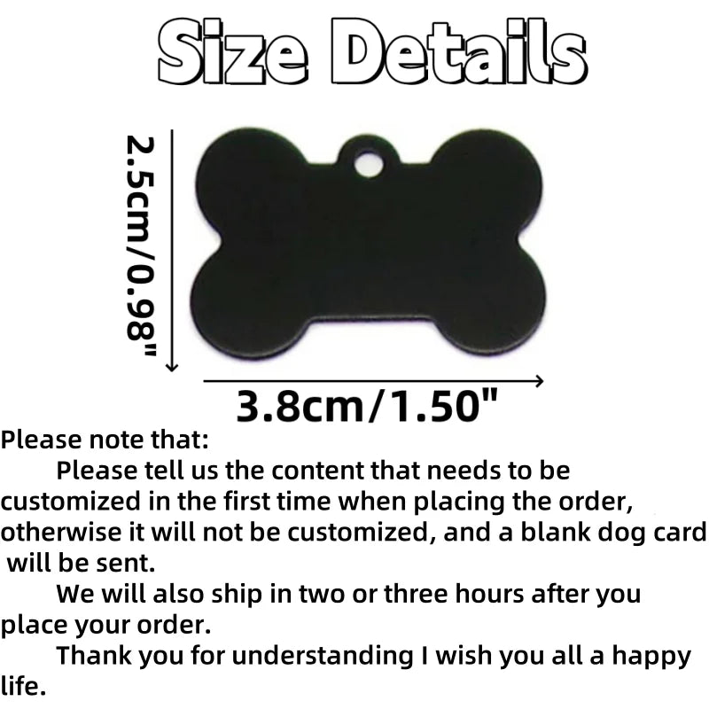 Engraved Dog Id Tag Personalized Pet Collar Pendant Anti-Lost Pet Id