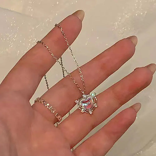 Punk Butterfly Pendant Necklace Women Y2K Crystal Light Luxury Egirl