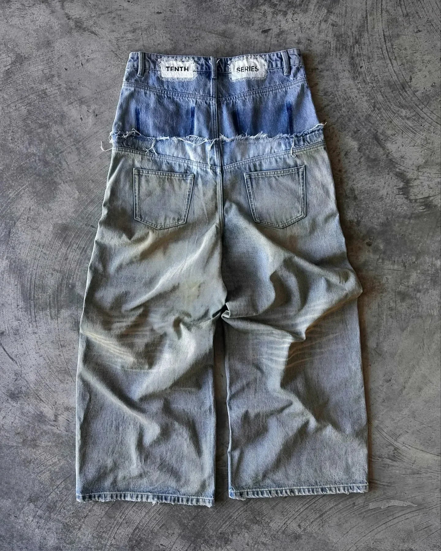 Street hip hop letter-print jeans Men y2k Goth punk Harajuku ripped