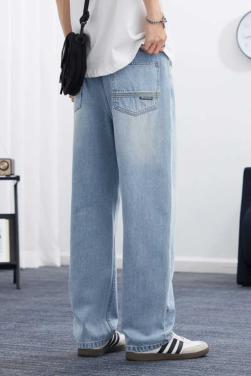 2025 Spring/Summer Korean Style Straight Leg Lyocell Jeans Men's