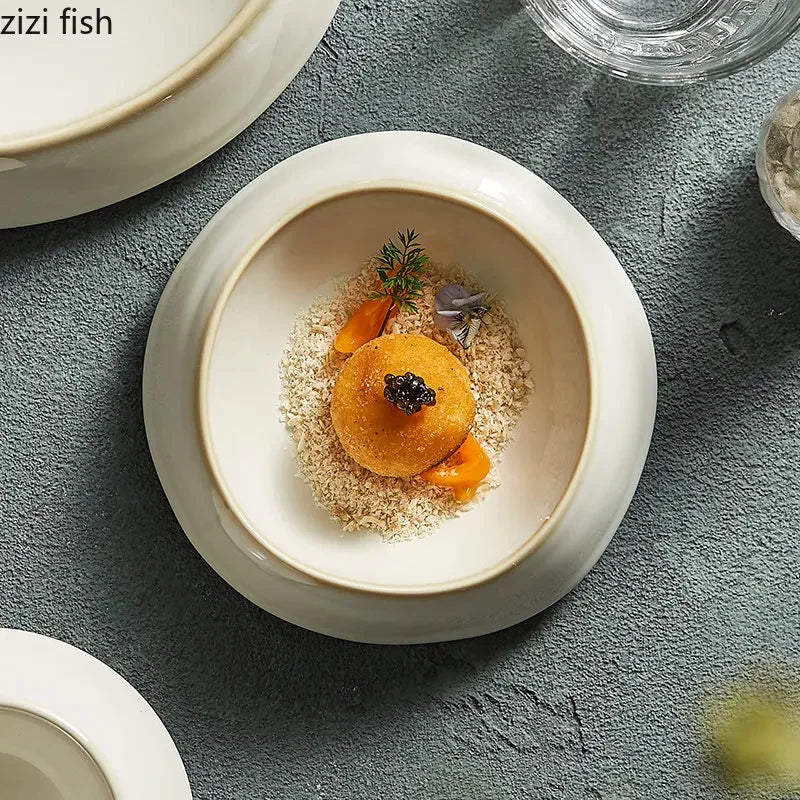 Ceramic Dinner Plate Family Steak Plate Pasta Plates Dessert Dish Cake