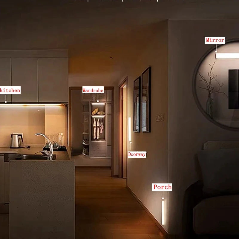 LED Motion Sensor Light Wireless LED Night Light Type C Rechargeable
