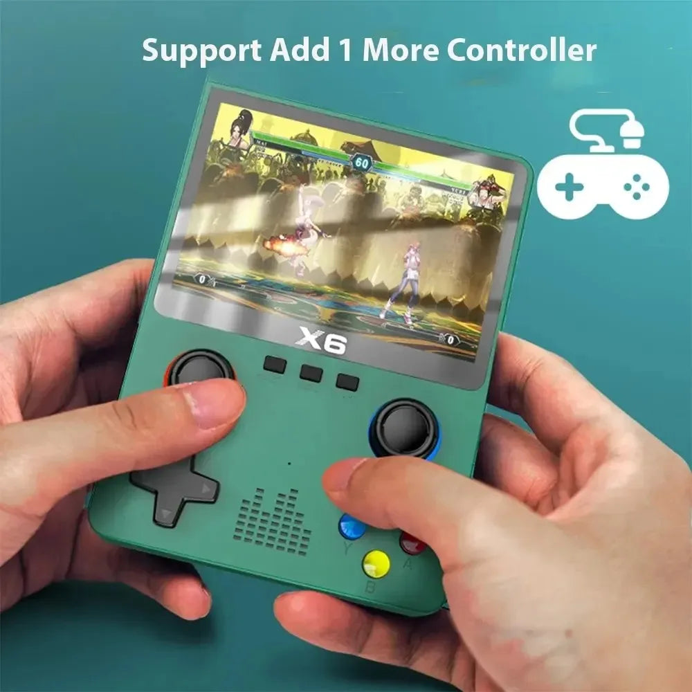 X6 3.5Inch IPS Screen Handheld Game Player Dual Joystick 11 Simulators