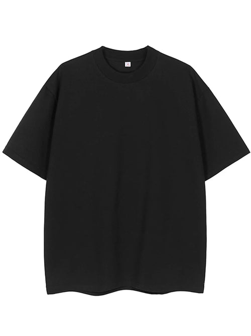 260G Heavy Cotton Summer T Shirt Men Korean Fashion Short Sleeve Loose