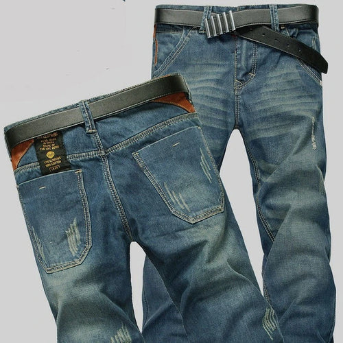 New Men's Spring Autumn Jeans Classic Male Skinny Straight Stretch