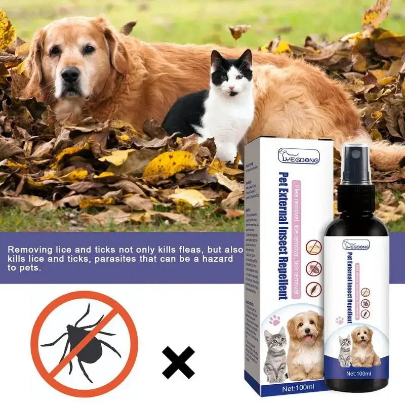 Pet Dog Cat Anti Flea Drops 100ml Insectcide Flea Lice Insect Remover