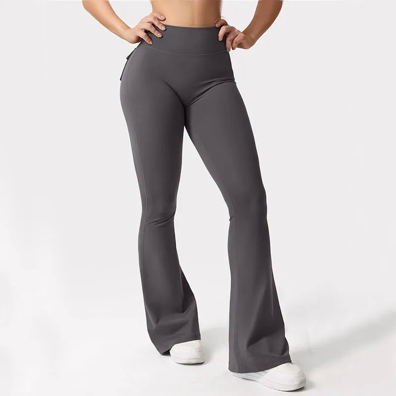 Newest Women Wide Leg High Stretch Yoga Leggings Naked Feeling