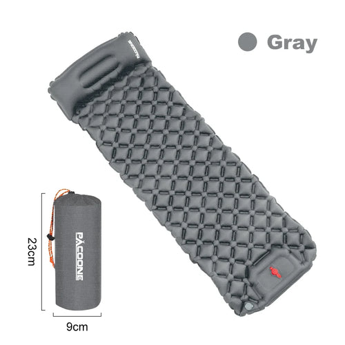 PACOONE Outdoor Camping Sleeping Pad Inflatable Mattress with Pillows