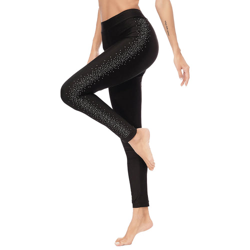 Women Teen Girls Rhinestone Figure Skating Pantyhose Shiny Gymnastics
