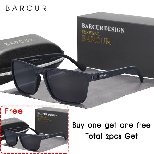 BARCUR Men Polarized Sunclasses TR90 Light Weight Fishing Travel Sun