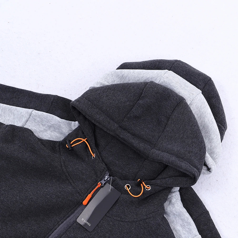 Kawaii Cartoon Dog Paw Print Zipper Hoodie For Men Fashion Oversized