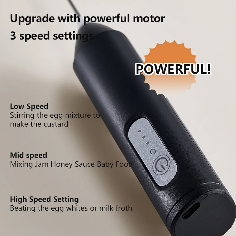 MINl Mik Frother USB Rechargeable 3 Speeds Foam Maker Coffee Whisk