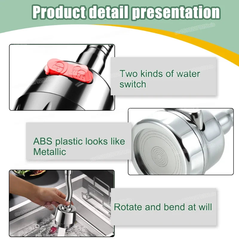 2/3Mode Faucet Extender 360Degree Rotatable Faucet Nozzle Adapter Home