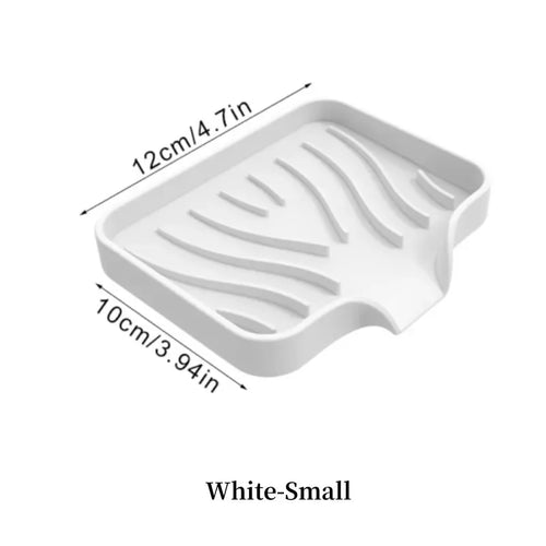 1-Pack Silicone Drain Soap Box Kitchen Bathroom Anti-slip Sink Tray