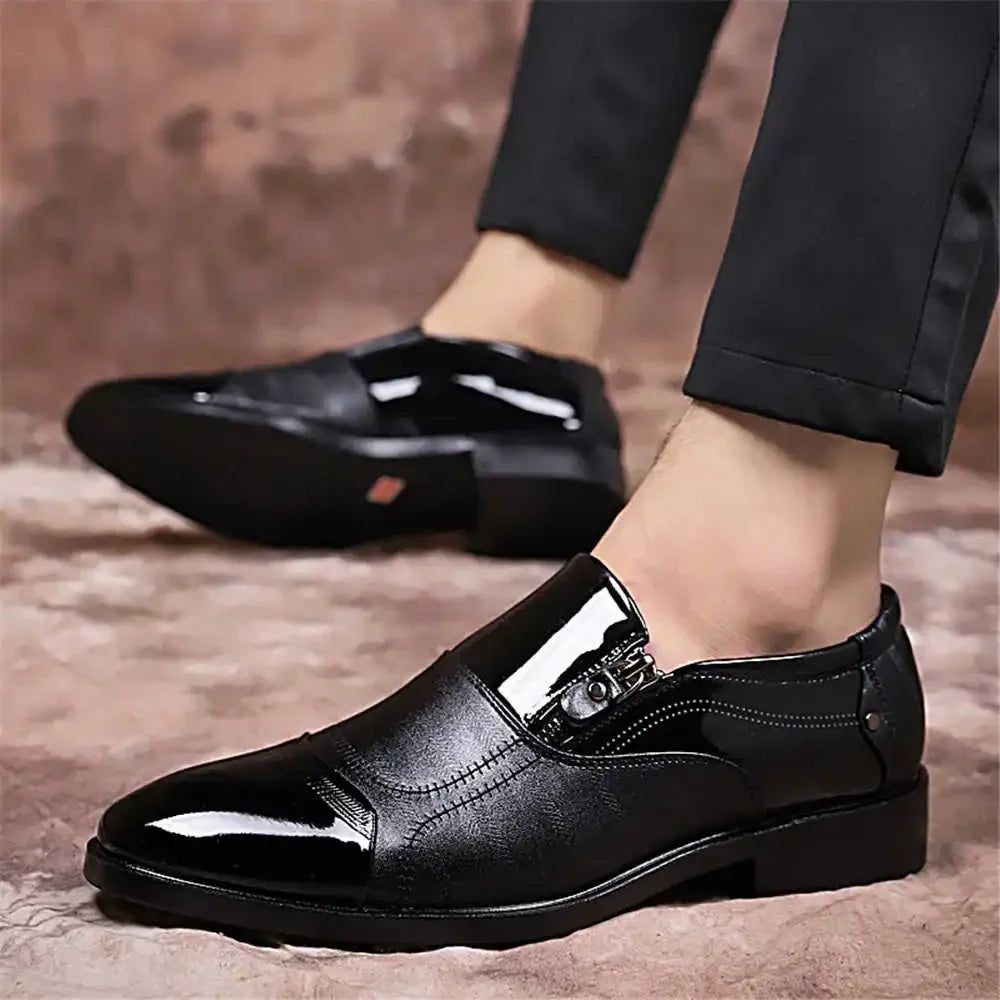 Number 45 Mid-heeled Mens Brown Dress Shoes Men's Sports Shoes Black