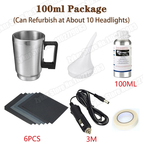 Car Headlight Polish Restoration Kit Automotive Headlight Care Tool