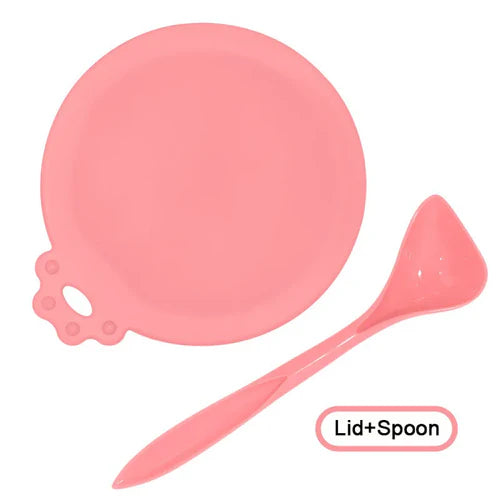 2pcs/set Reusable Pet Food Can Cover and Spoon Portable Dogs Cat