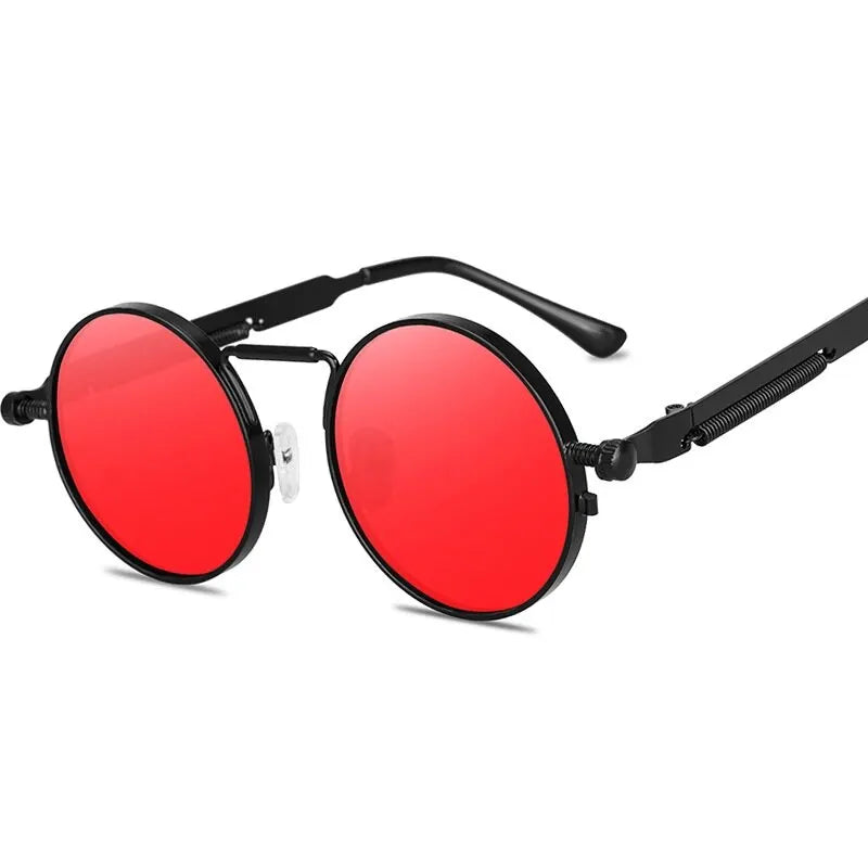 Retro Men Punk Style Sunglasses Colorful Round Metal Frame Women