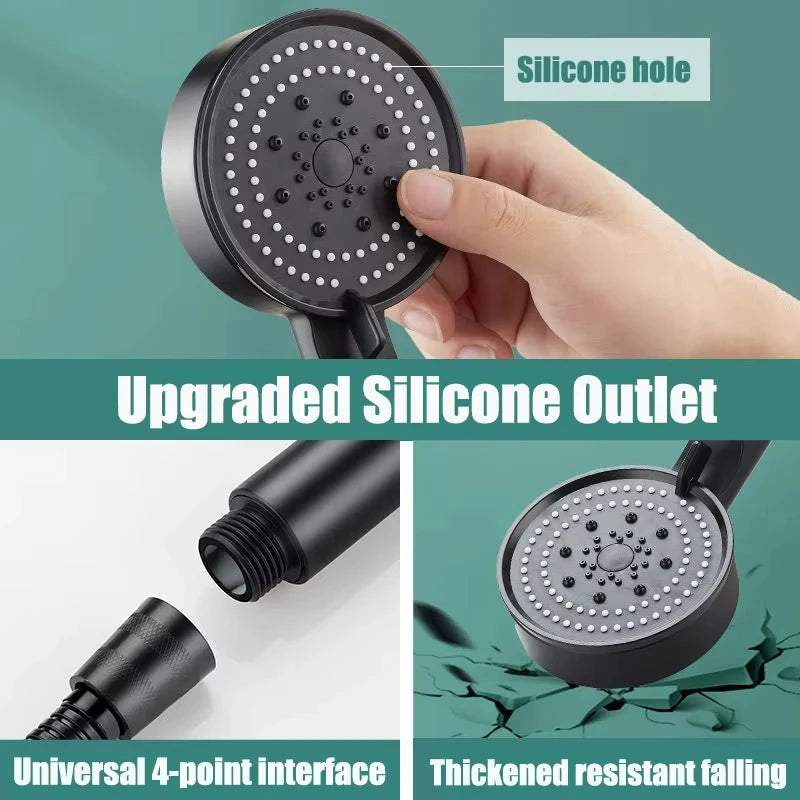 High Pressure Handheld Shower Head 5 Modes Adjustable Shower Heads