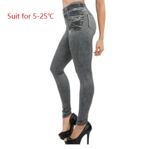Gtpdpllt S-XXL Sexy Leggings Women Lined Spring Autumn Print Jeans