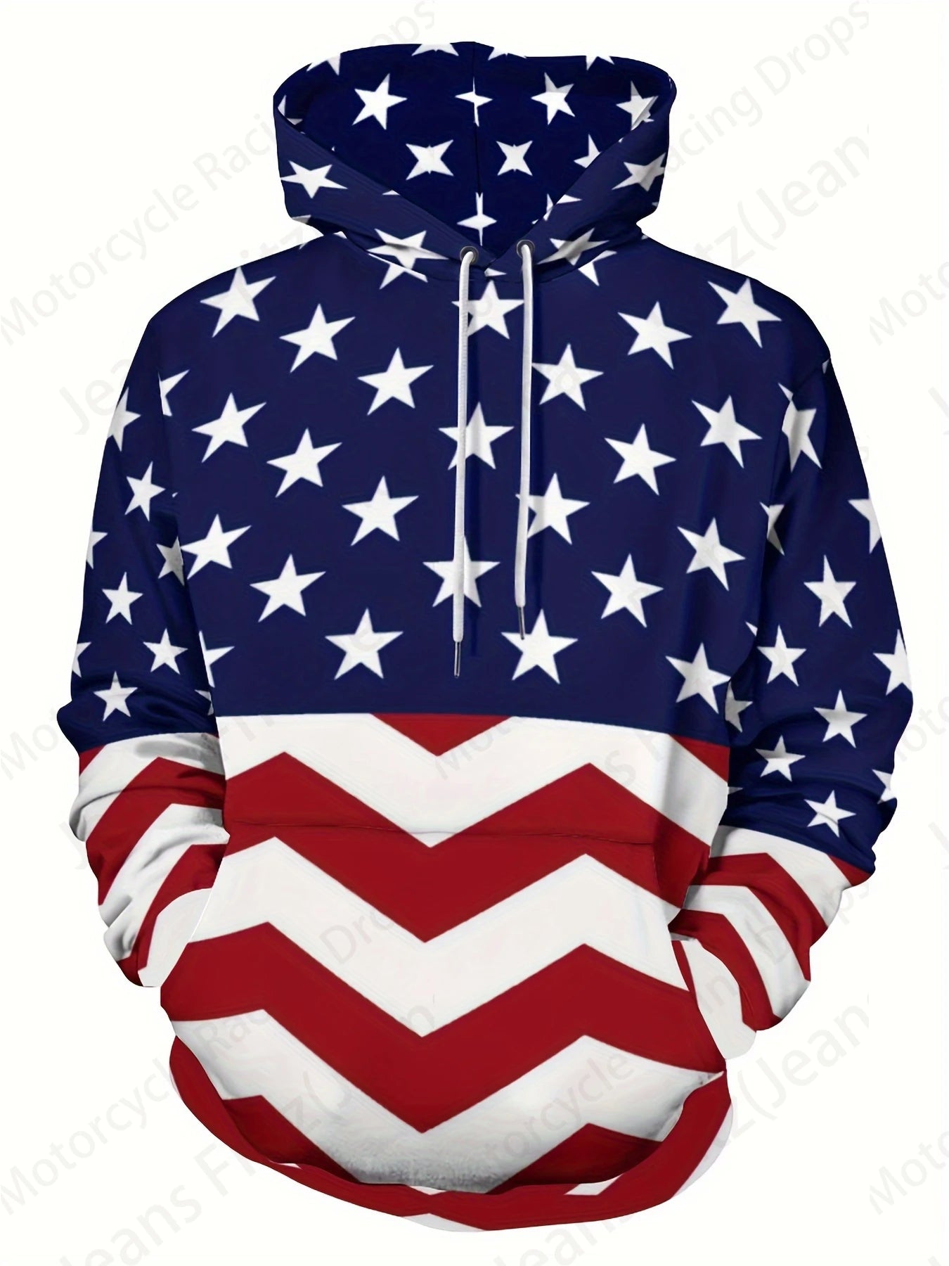 American Flag & Blessed 3d Print Hoodie Women Fashion Oversized