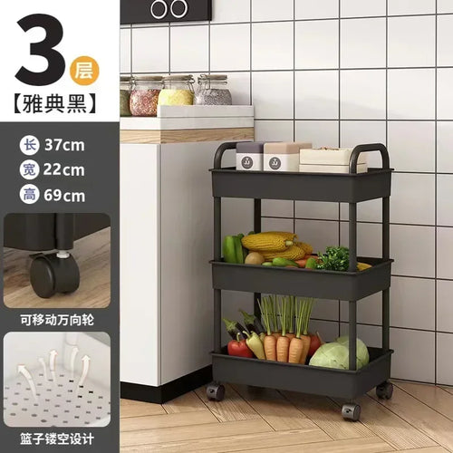 Multi-Layer Trolley Rack Kitchen Floor Bedroom Baby Snacks Mobile