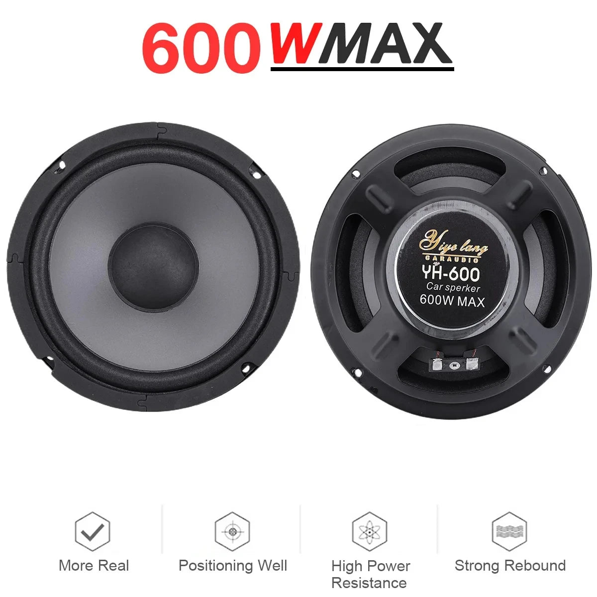 4/5/6 Inch Car Speakers 600W 2-Way Vehicle Door Audio Music Stereo