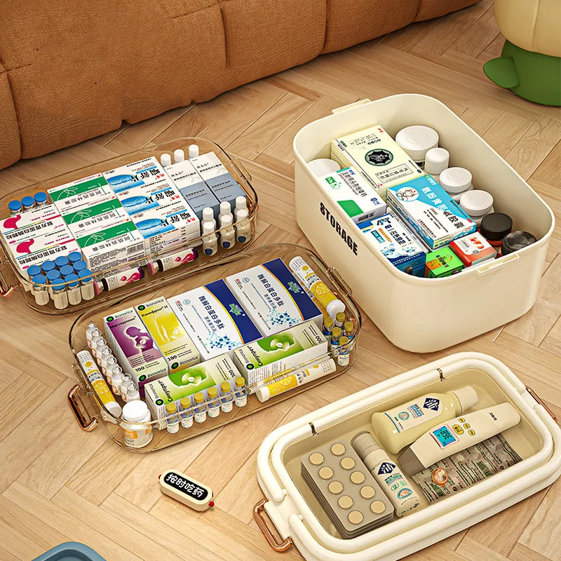 3/4 Layers Large Capacity Family Medicine Organizer Storage Box