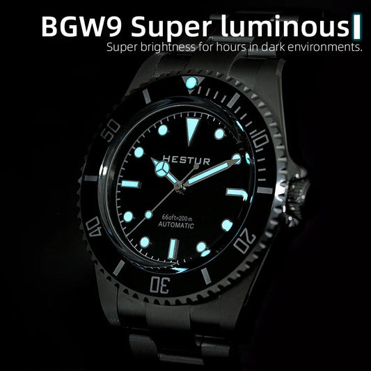 Hestur Automatic Mechanical Watches 40mm Men's wrist Watch Sub 14060 Vintage Diver 20bar Luxury Sapphire Bubble Mirror sw200