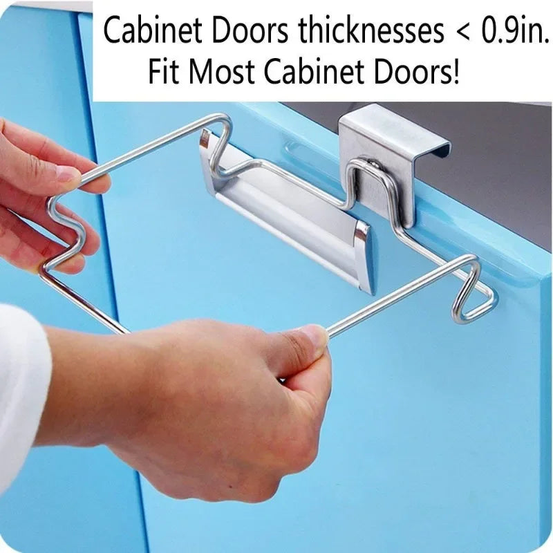 Stainless Steel Trash Bag Holder Garbage Storage Holder Kitchen Trash