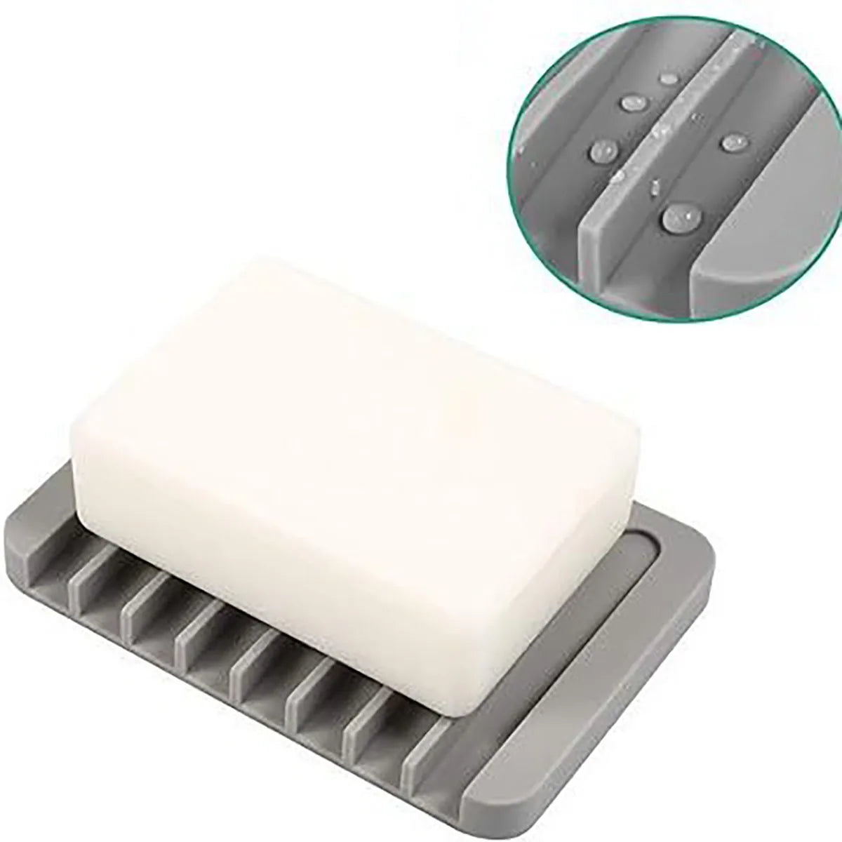 Silicone Soap Dish Storage Holder Soap Box Plate Tray Shower Soap