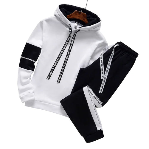 2025 Winter Hoodie Sets Men Tracksuit Casual Hoodies Sweatshirt Piece