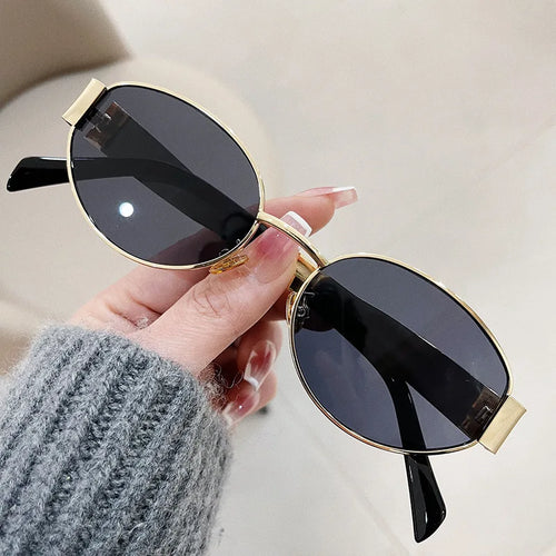 Fashion Oval Sunglasses Women Retro Trend Outdoor Metal Sun Glasses
