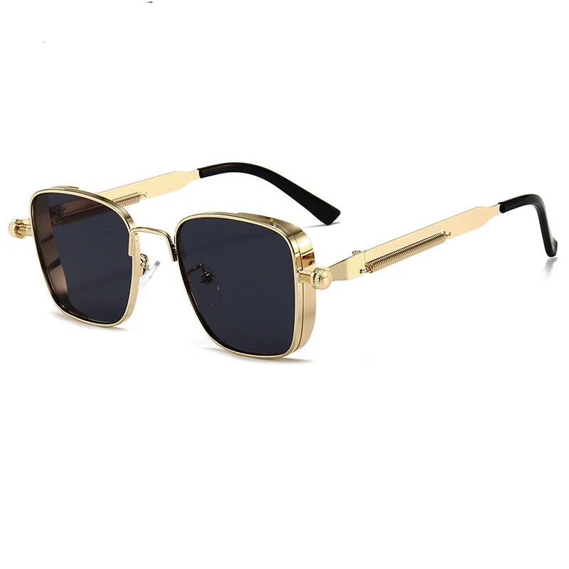 Square Steampunk Spring Leg Sunglasses For Men Women Fashion Classic