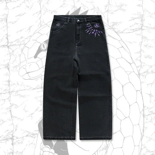 Y2K men jeans Harajuku Baggy vintage Anime patterns goth Hip Hop