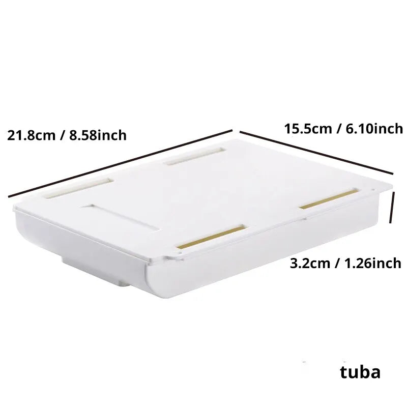 1pc White SelfAdhesive Storage Drawer Box Makeup Pencil Tray Desk