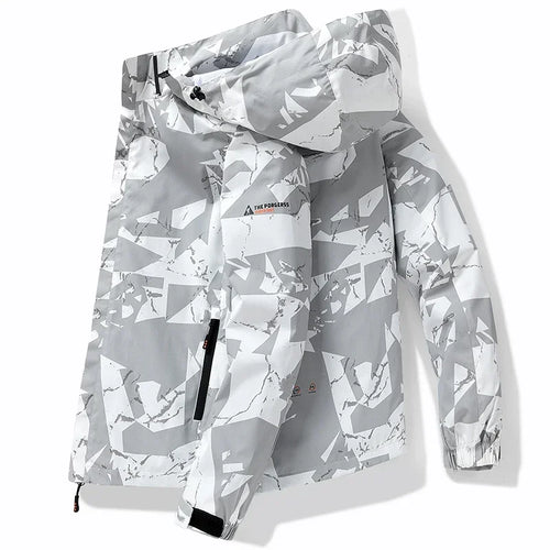Hooded Hiking Jacket Men Outdoor Bomber Jackets Waterproof Windbreaker