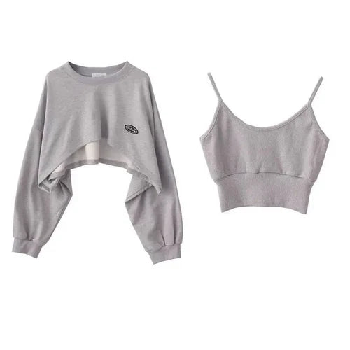 New Women Solid Color O-neck Long Sleeve Hoodie Sweatshirt Fashion