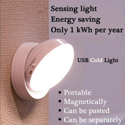 Led Night Light USB Charging Motion Sensor Round Energy-saving Led
