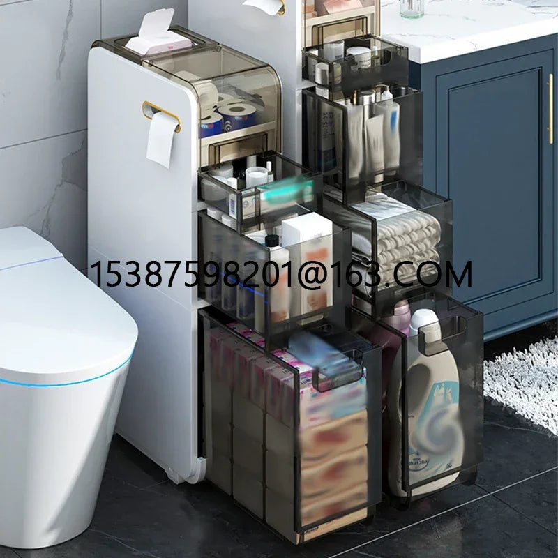 2/3/4Layer Toilet Storage Cabinet Bathroom Drawer Closestool Crevice