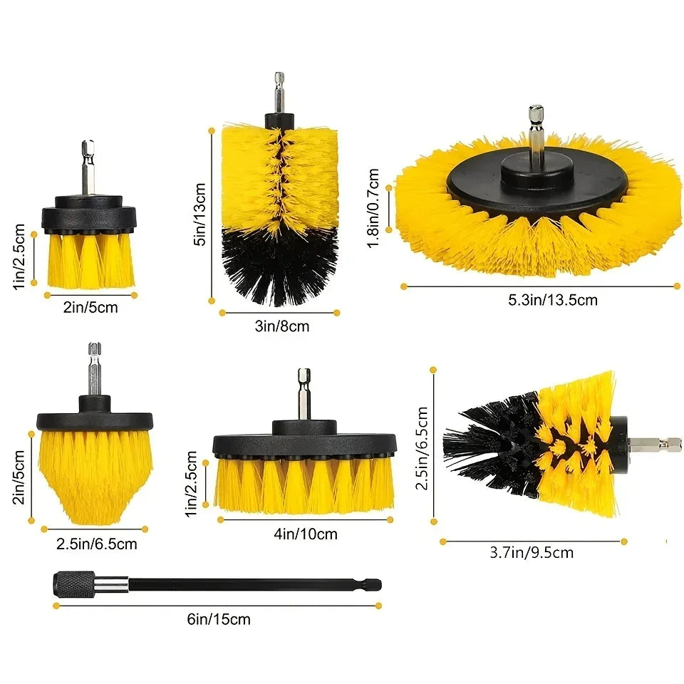 7-Piece Drill Brush Attachment Set, Cleaning Brush Tool Kit,