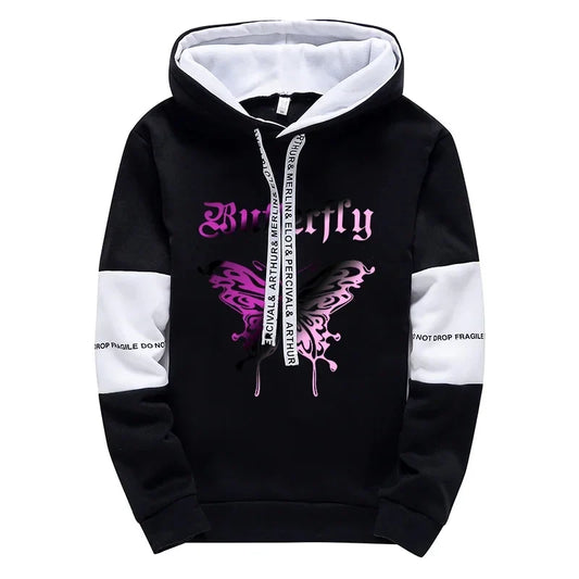 Girls Urban Fashion Loose Coat Letter Print Hoodie for Woman High Grade Y2K Korean Style Hooded Long Sleeve Sweatshirt