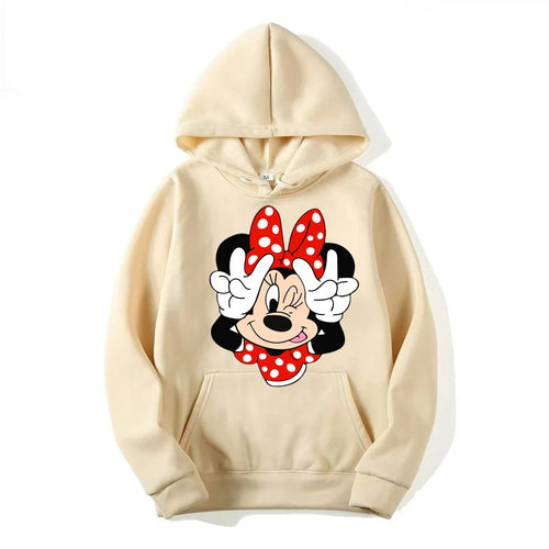 2024 Disney Minnie Mouse Cartoon Anime Women Pullover Tops Spring
