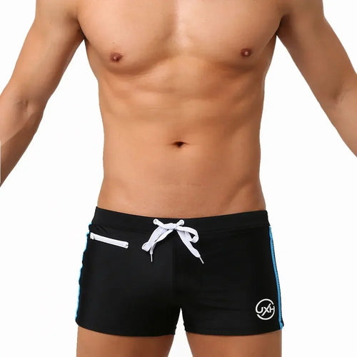 Sexy Swimsuit Beach Quick Drying Trunks Men Swimwear with Zipper