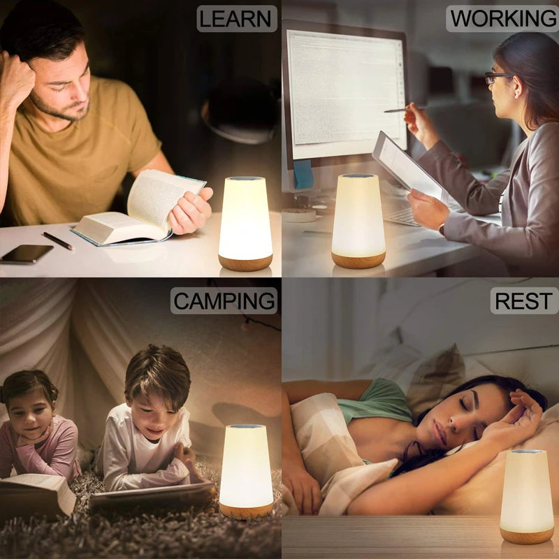 Table Lamp Bedside Lamp For Bedroom 13 Color Changing Touch Night